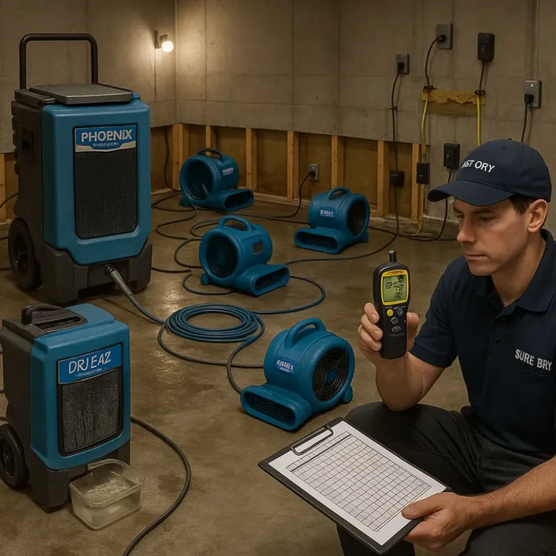 Structural Drying and Dehumidification process in Wilson, NC